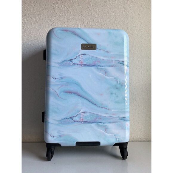 JUICY COUTURE 25” Hardcase Upright Wheeled Spinner Iridescent Marble Suitcase - Picture 1 of 11